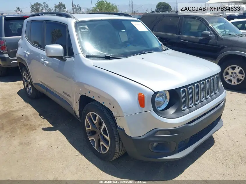 2015 Jeep Renegade Latitude VIN: ZACCJABTXFPB34833 Lot: 45409144