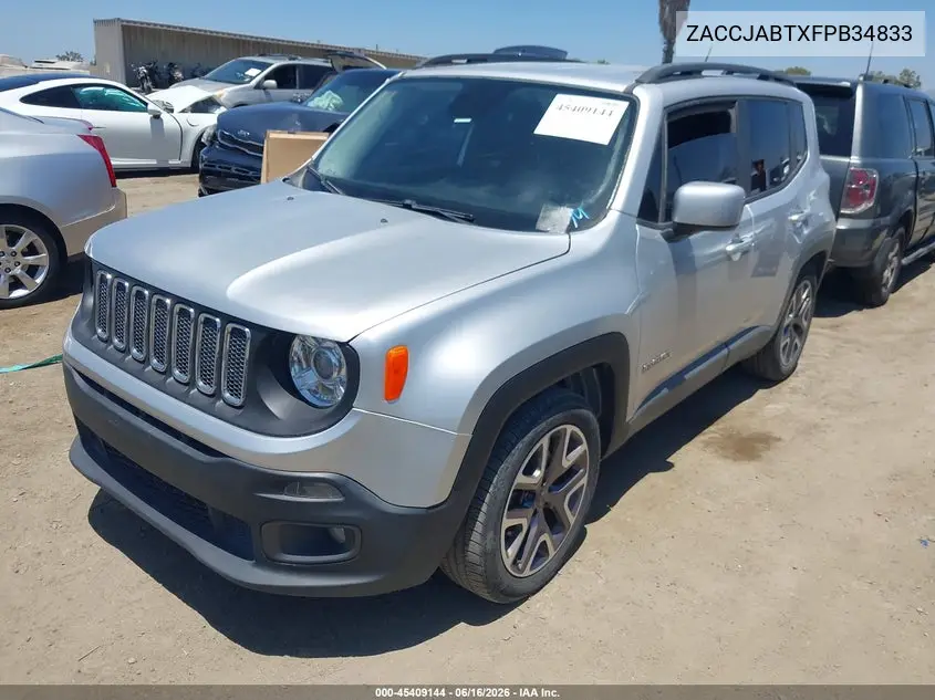 2015 Jeep Renegade Latitude VIN: ZACCJABTXFPB34833 Lot: 45409144