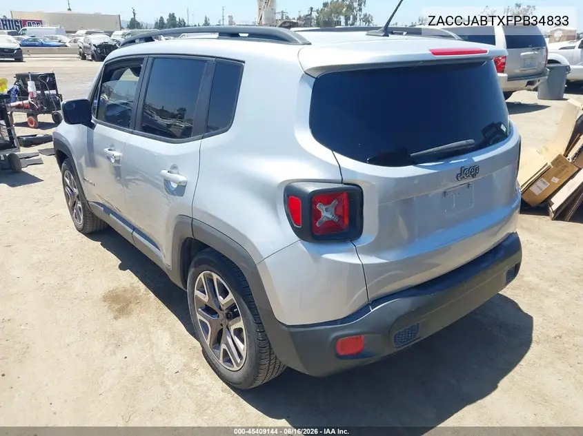 2015 Jeep Renegade Latitude VIN: ZACCJABTXFPB34833 Lot: 45409144
