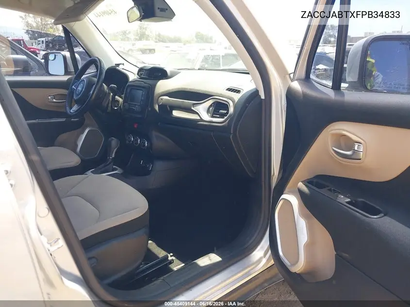 2015 Jeep Renegade Latitude VIN: ZACCJABTXFPB34833 Lot: 45409144