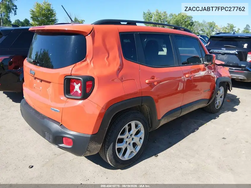 2015 Jeep Renegade Latitude VIN: ZACCJABT7FPC27762 Lot: 45418775