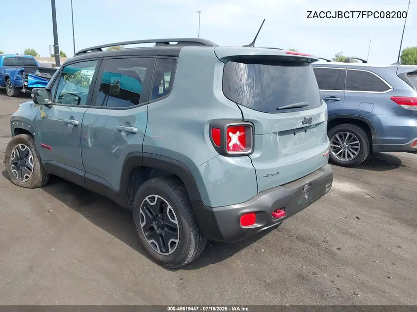 2015 Jeep Renegade Trailhawk VIN: ZACCJBCT7FPC08200 Lot: 45619447
