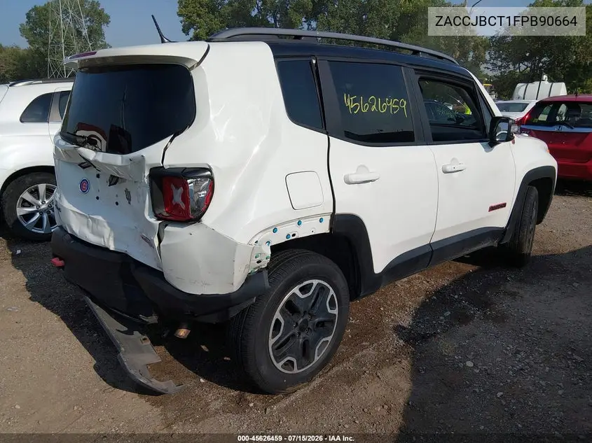 2015 Jeep Renegade Trailhawk VIN: ZACCJBCT1FPB90664 Lot: 45626459