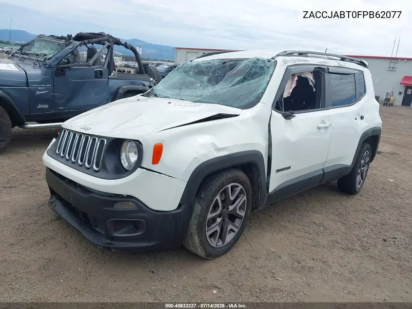 2015 Jeep Renegade Latitude VIN: ZACCJABT0FPB62077 Lot: 45632227