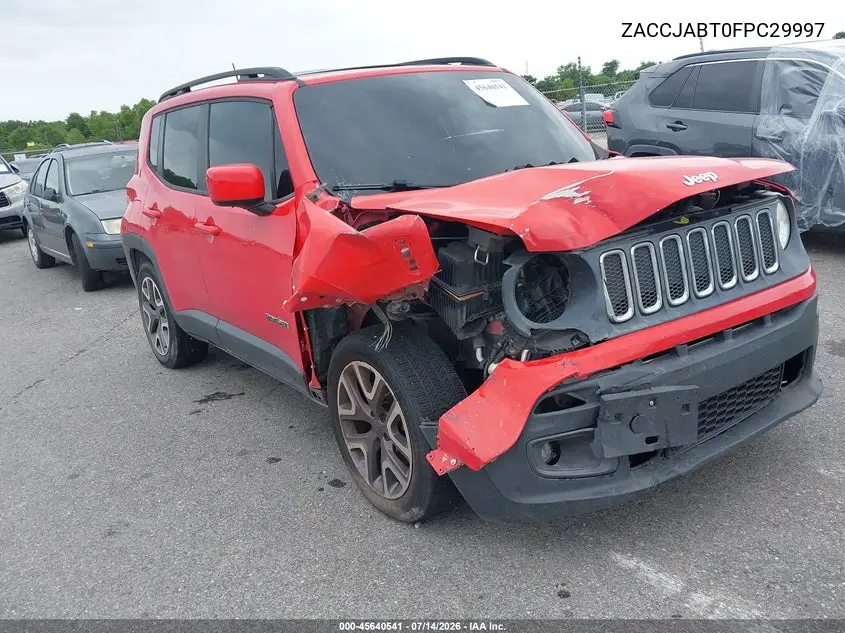 2015 Jeep Renegade Latitude VIN: ZACCJABT0FPC29997 Lot: 45640541