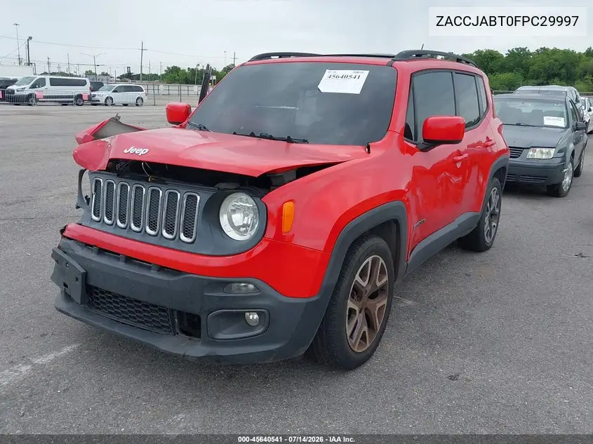2015 Jeep Renegade Latitude VIN: ZACCJABT0FPC29997 Lot: 45640541