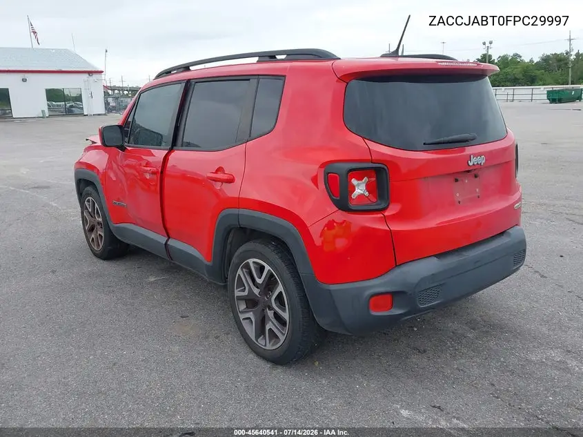 2015 Jeep Renegade Latitude VIN: ZACCJABT0FPC29997 Lot: 45640541