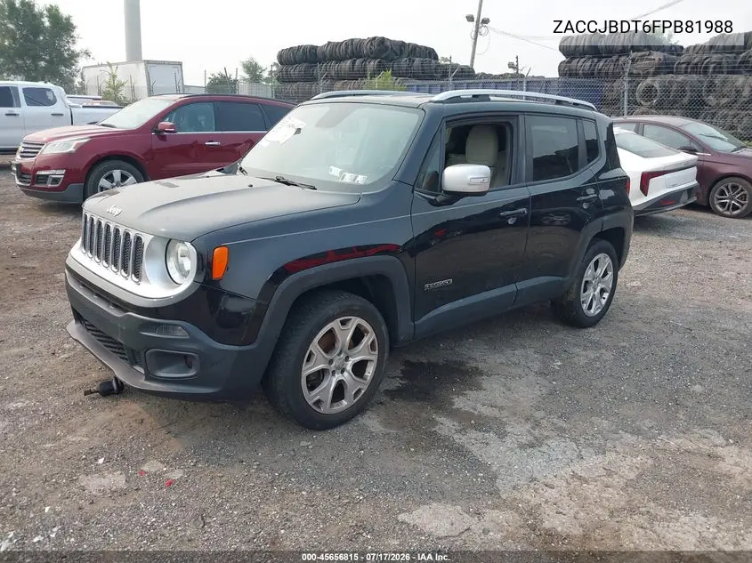 2015 Jeep Renegade Limited VIN: ZACCJBDT6FPB81988 Lot: 45656815