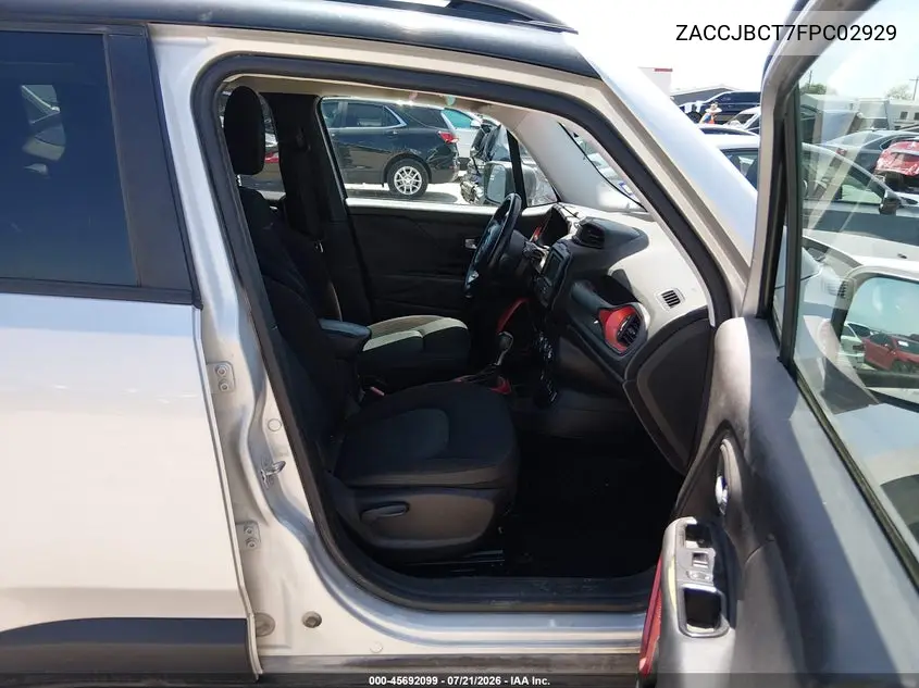 2015 Jeep Renegade Trailhawk VIN: ZACCJBCT7FPC02929 Lot: 45692099