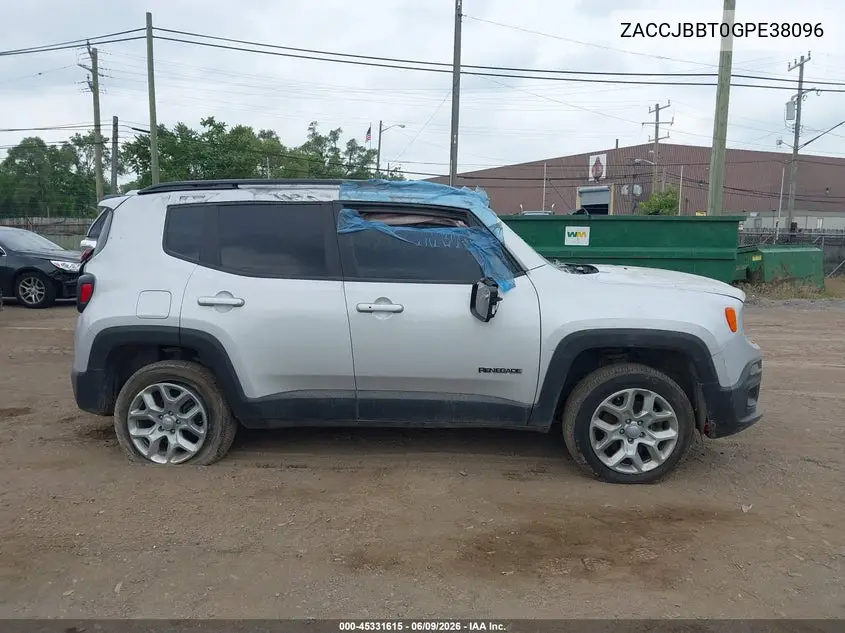 2016 Jeep Renegade Latitude VIN: ZACCJBBT0GPE38096 Lot: 45331615