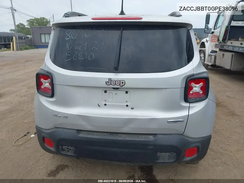 2016 Jeep Renegade Latitude VIN: ZACCJBBT0GPE38096 Lot: 45331615