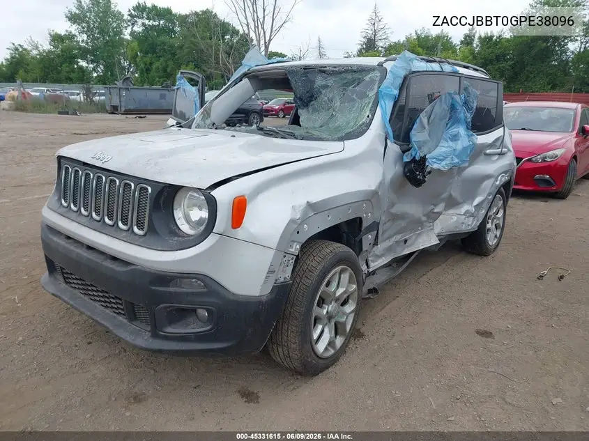 2016 Jeep Renegade Latitude VIN: ZACCJBBT0GPE38096 Lot: 45331615