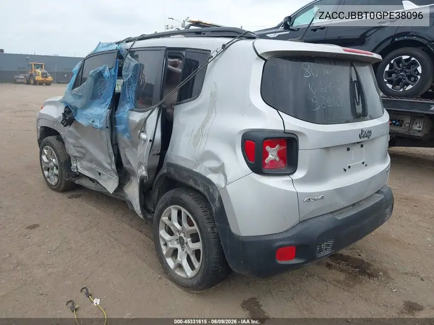 2016 Jeep Renegade Latitude VIN: ZACCJBBT0GPE38096 Lot: 45331615