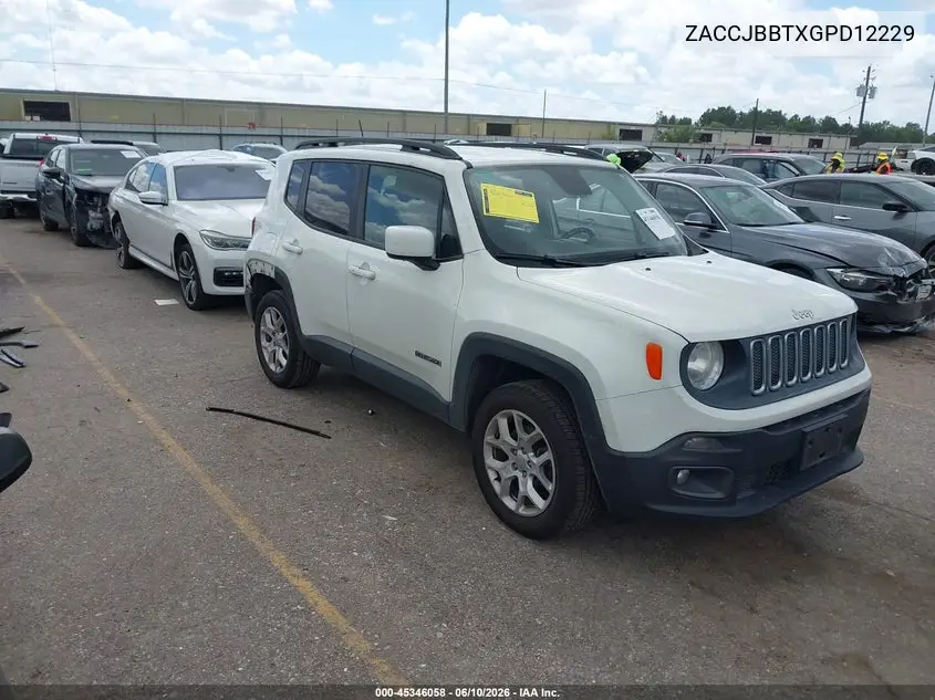 2016 Jeep Renegade Latitude VIN: ZACCJBBTXGPD12229 Lot: 45346058