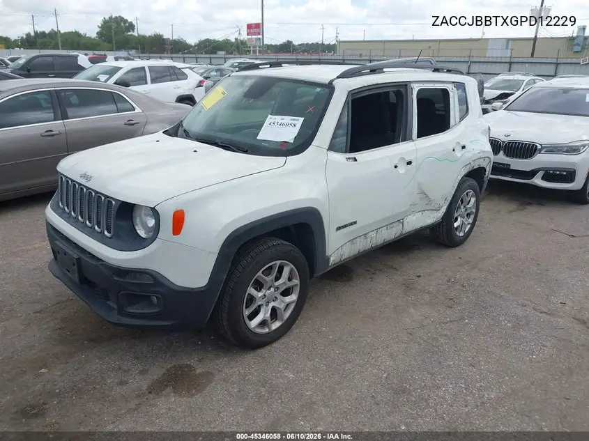 2016 Jeep Renegade Latitude VIN: ZACCJBBTXGPD12229 Lot: 45346058