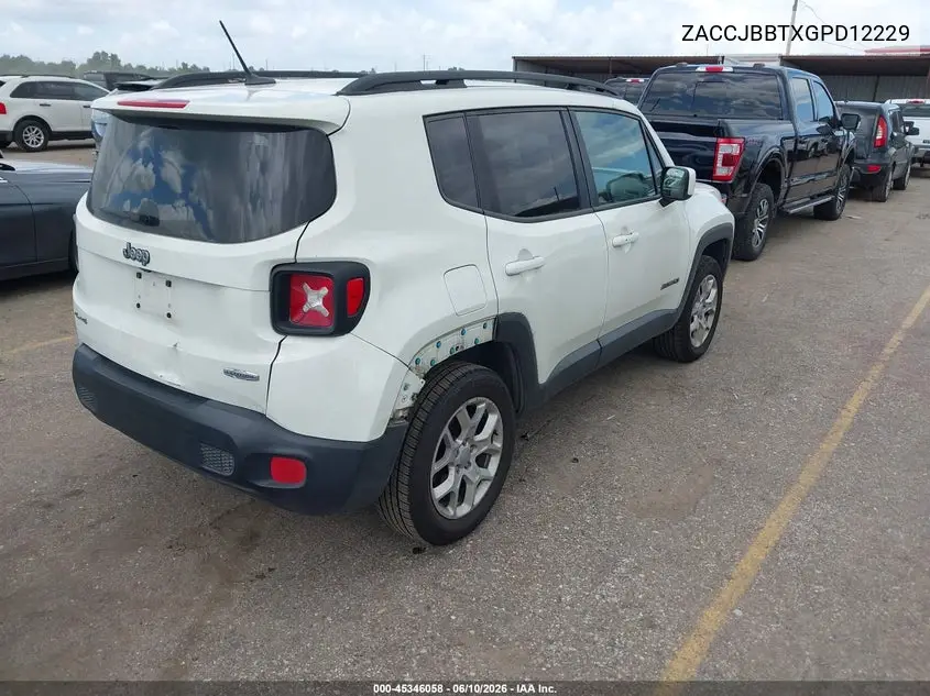 2016 Jeep Renegade Latitude VIN: ZACCJBBTXGPD12229 Lot: 45346058