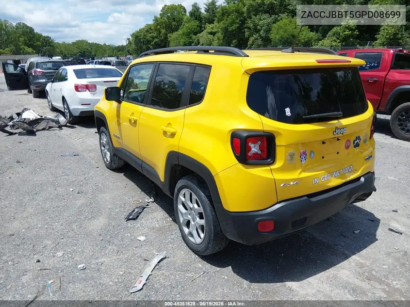 2016 Jeep Renegade Latitude VIN: ZACCJBBT5GPD08699 Lot: 45351628