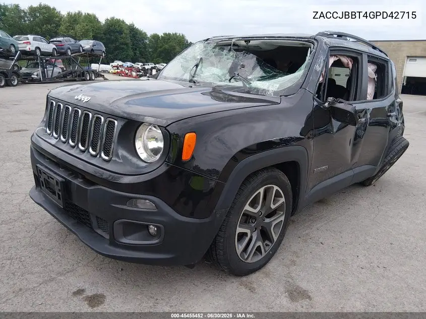 2016 Jeep Renegade Latitude VIN: ZACCJBBT4GPD42715 Lot: 45455452