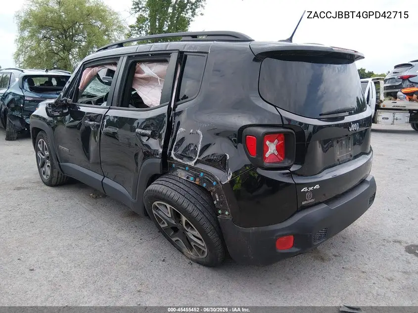 2016 Jeep Renegade Latitude VIN: ZACCJBBT4GPD42715 Lot: 45455452