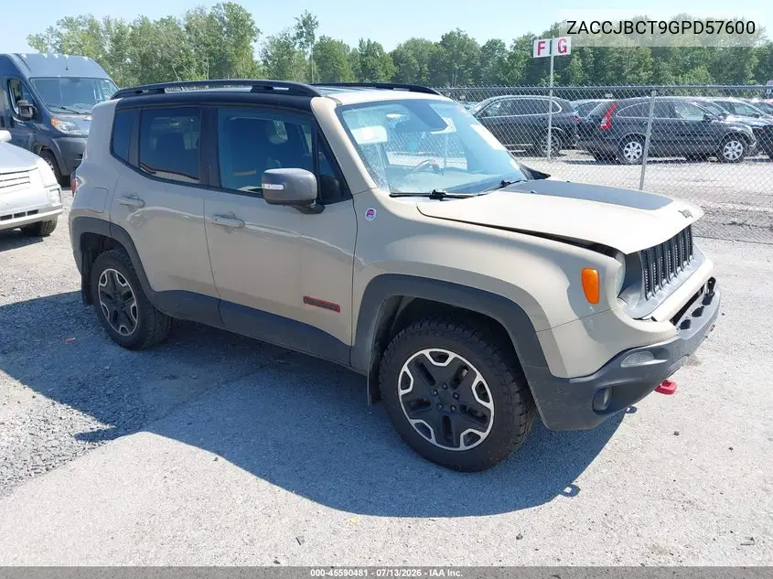2016 Jeep Renegade Trailhawk VIN: ZACCJBCT9GPD57600 Lot: 45590481