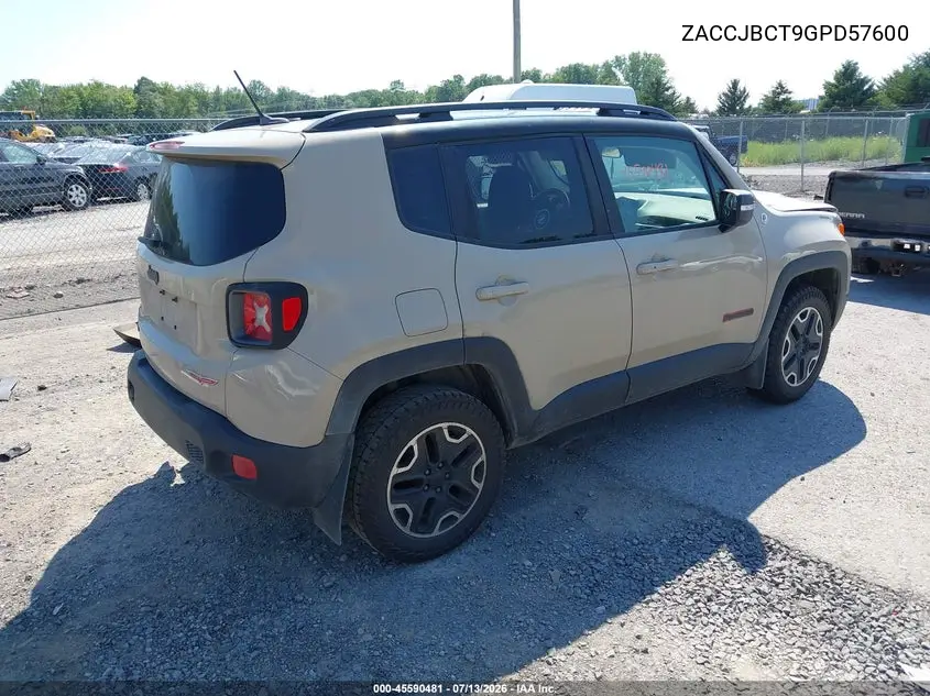 2016 Jeep Renegade Trailhawk VIN: ZACCJBCT9GPD57600 Lot: 45590481