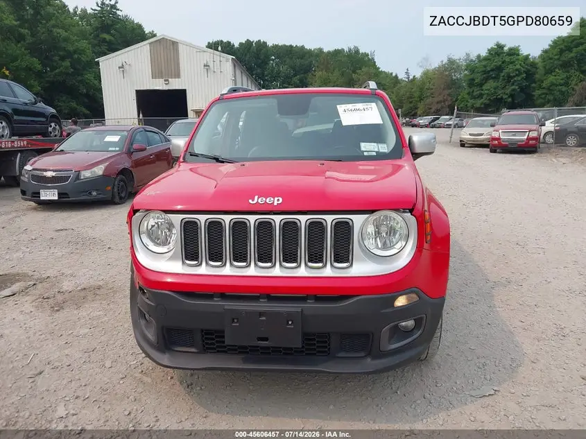 2016 Jeep Renegade Limited VIN: ZACCJBDT5GPD80659 Lot: 45606457