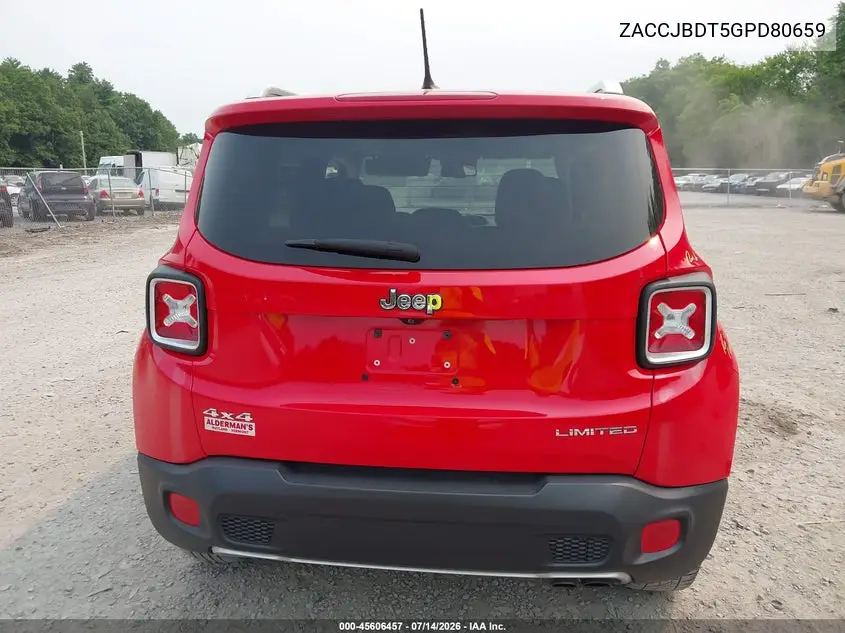 2016 Jeep Renegade Limited VIN: ZACCJBDT5GPD80659 Lot: 45606457