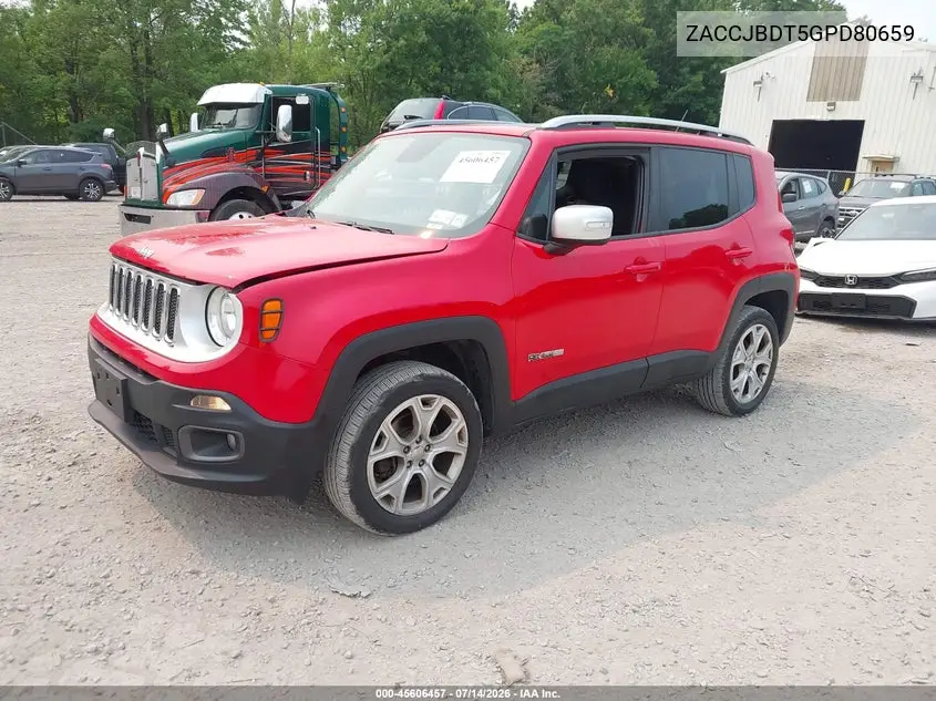 2016 Jeep Renegade Limited VIN: ZACCJBDT5GPD80659 Lot: 45606457