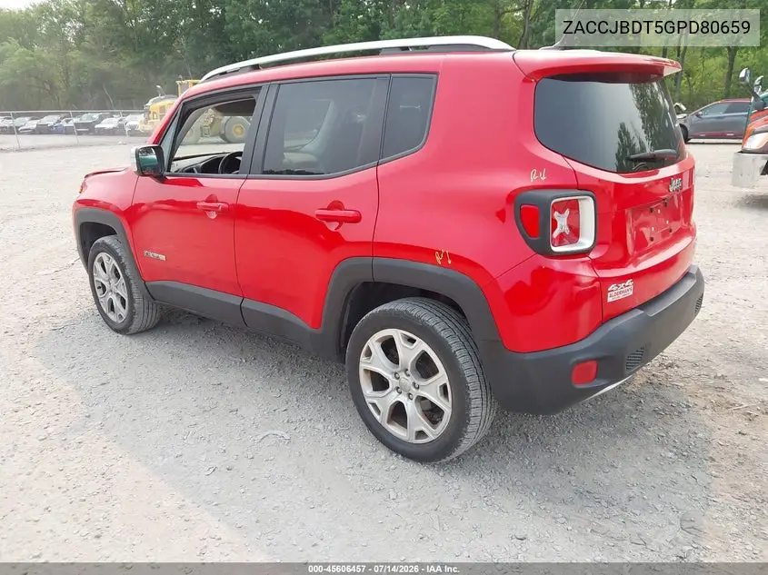 2016 Jeep Renegade Limited VIN: ZACCJBDT5GPD80659 Lot: 45606457
