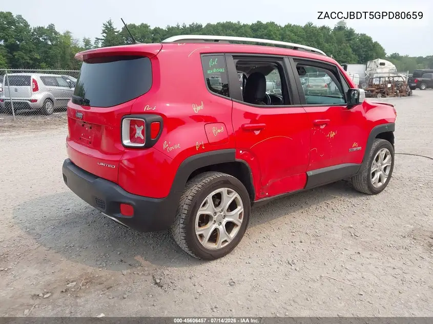 2016 Jeep Renegade Limited VIN: ZACCJBDT5GPD80659 Lot: 45606457