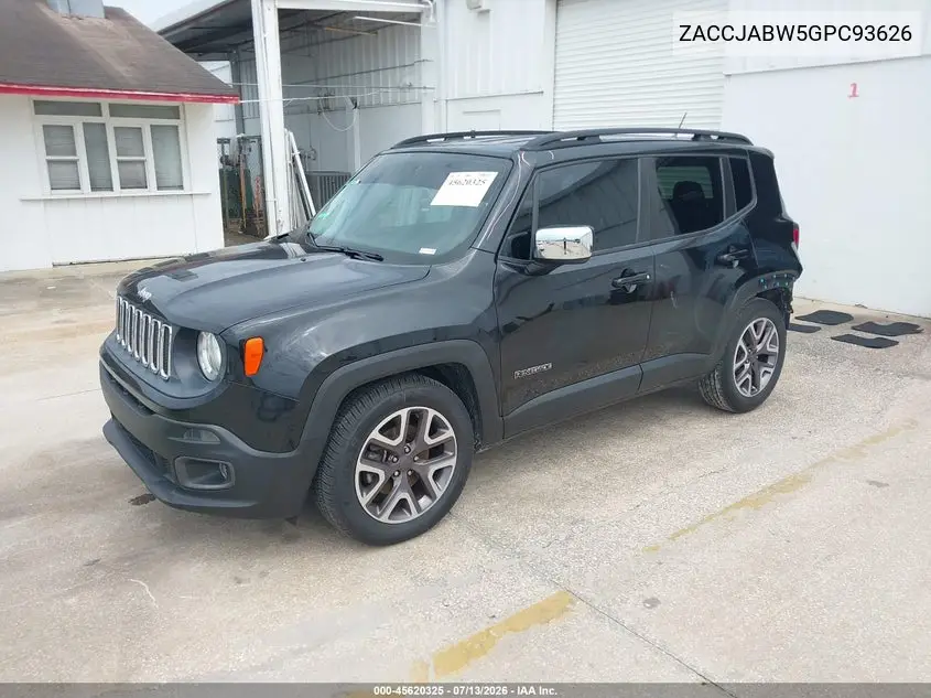2016 Jeep Renegade Latitude VIN: ZACCJABW5GPC93626 Lot: 45620325