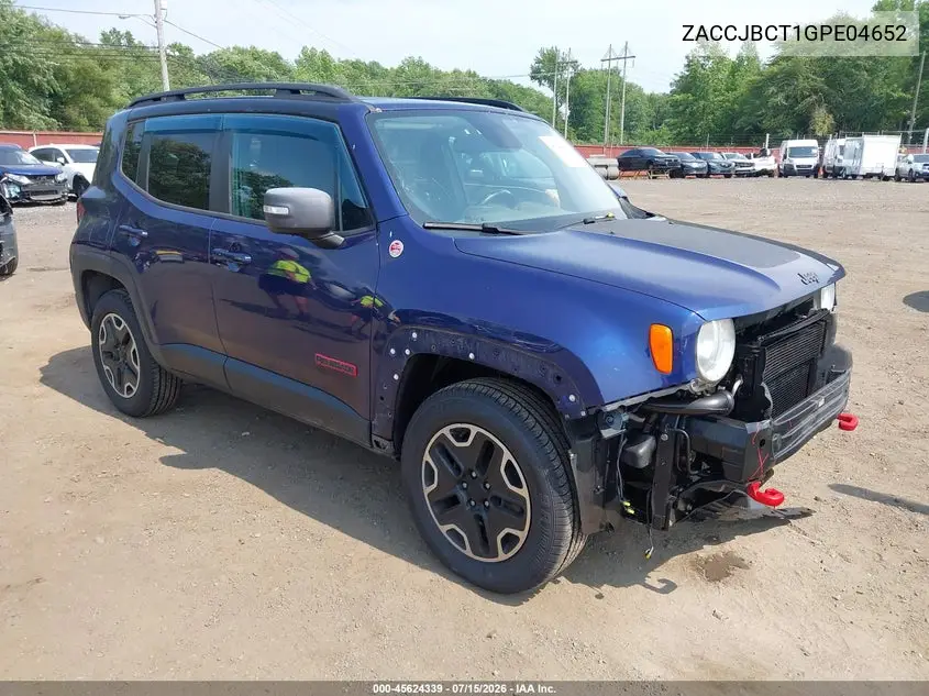 2016 Jeep Renegade Trailhawk VIN: ZACCJBCT1GPE04652 Lot: 45624339