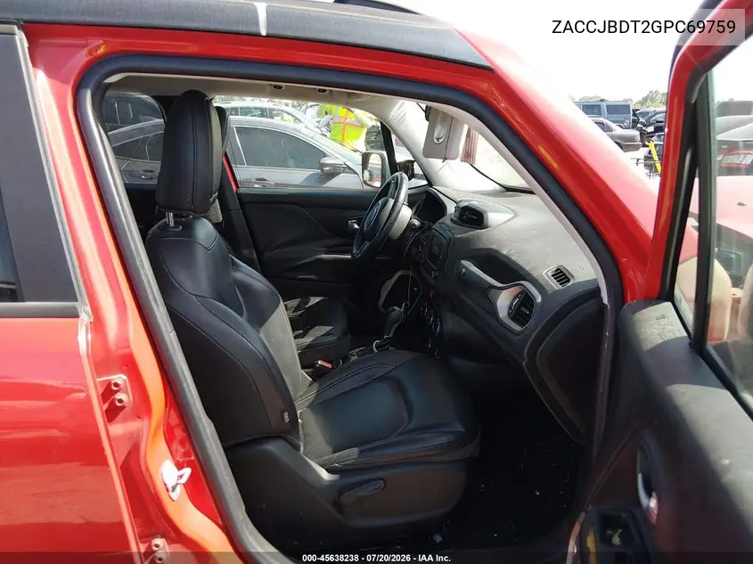 2016 Jeep Renegade Limited VIN: ZACCJBDT2GPC69759 Lot: 45638238