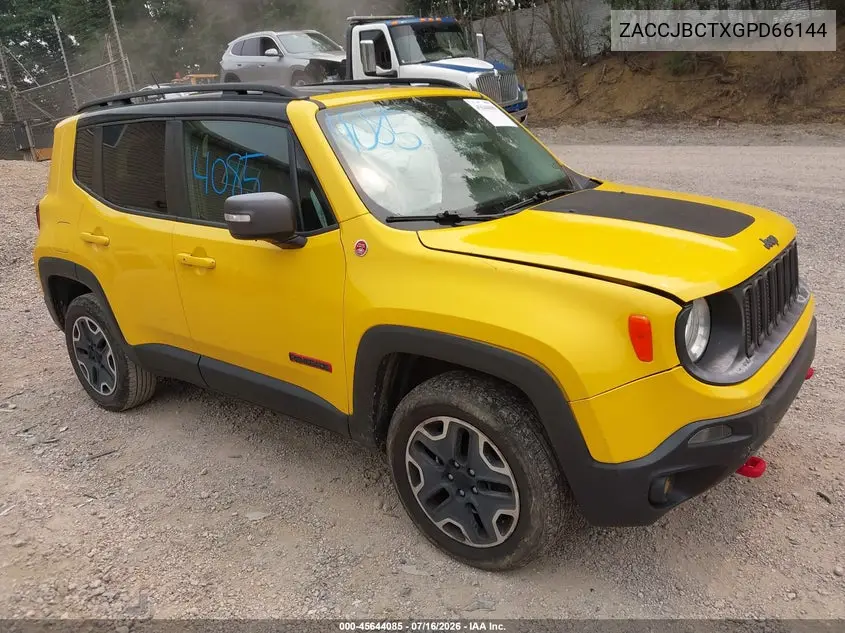 2016 Jeep Renegade Trailhawk VIN: ZACCJBCTXGPD66144 Lot: 45644085