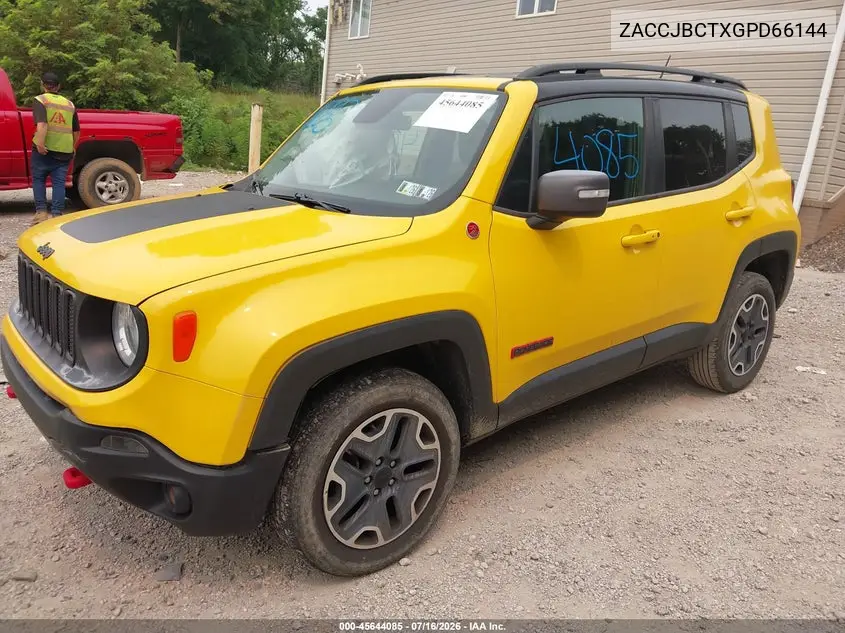 2016 Jeep Renegade Trailhawk VIN: ZACCJBCTXGPD66144 Lot: 45644085