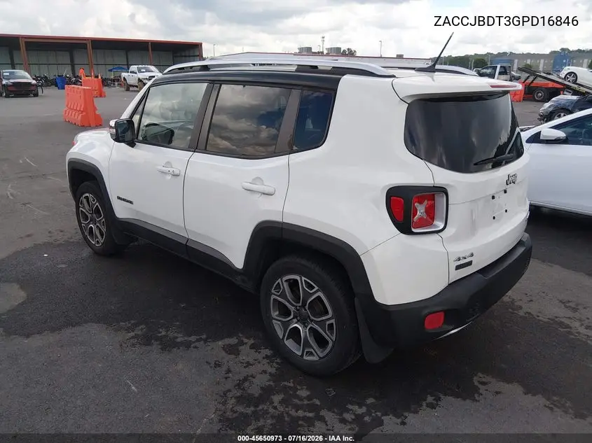 2016 Jeep Renegade Limited VIN: ZACCJBDT3GPD16846 Lot: 45650973