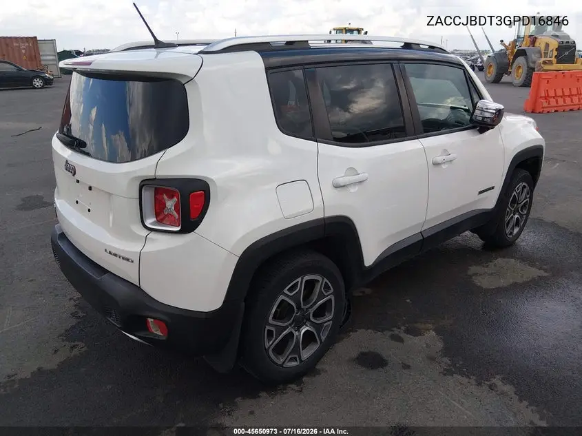 2016 Jeep Renegade Limited VIN: ZACCJBDT3GPD16846 Lot: 45650973