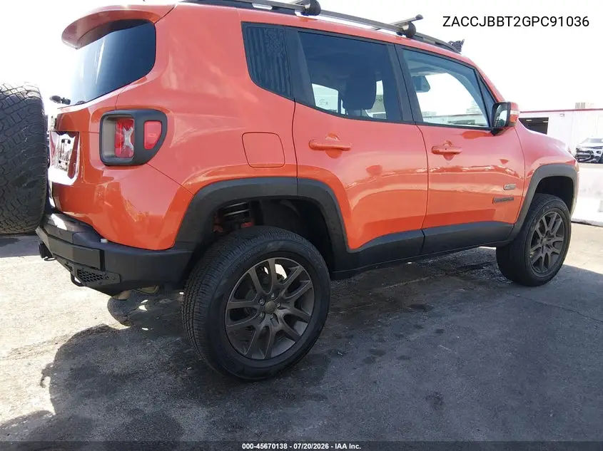 2016 Jeep Renegade 75Th Anniversary VIN: ZACCJBBT2GPC91036 Lot: 45670138