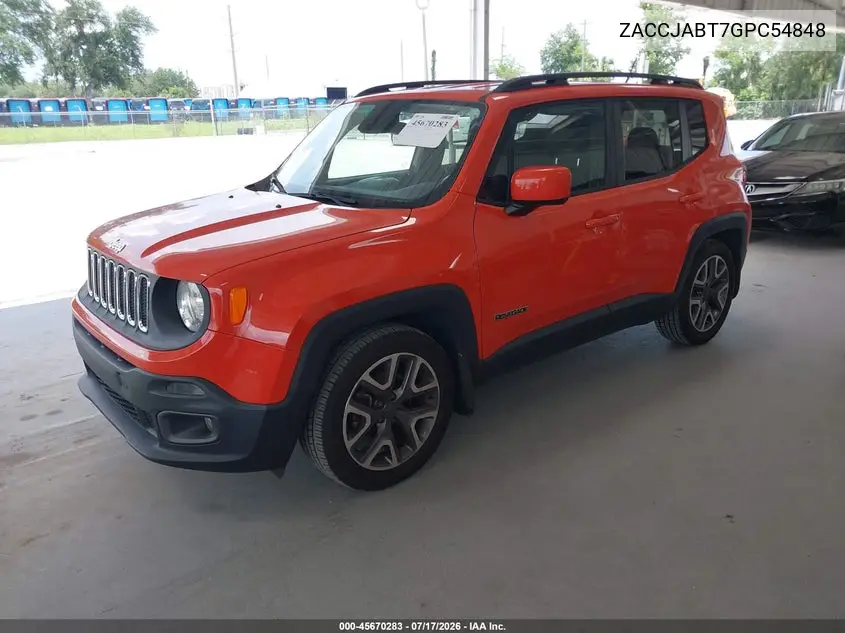 2016 Jeep Renegade Latitude VIN: ZACCJABT7GPC54848 Lot: 45670283