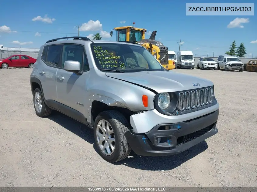 2017 Jeep Renegade Latitude VIN: ZACCJBBB1HPG64303 Lot: 12639978