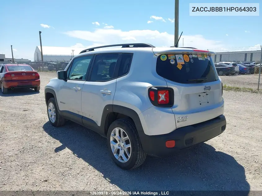 2017 Jeep Renegade Latitude VIN: ZACCJBBB1HPG64303 Lot: 12639978