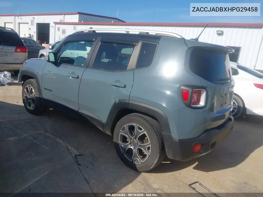 2017 Jeep Renegade Limited Fwd VIN: ZACCJADBXHPG29458 Lot: 45324362