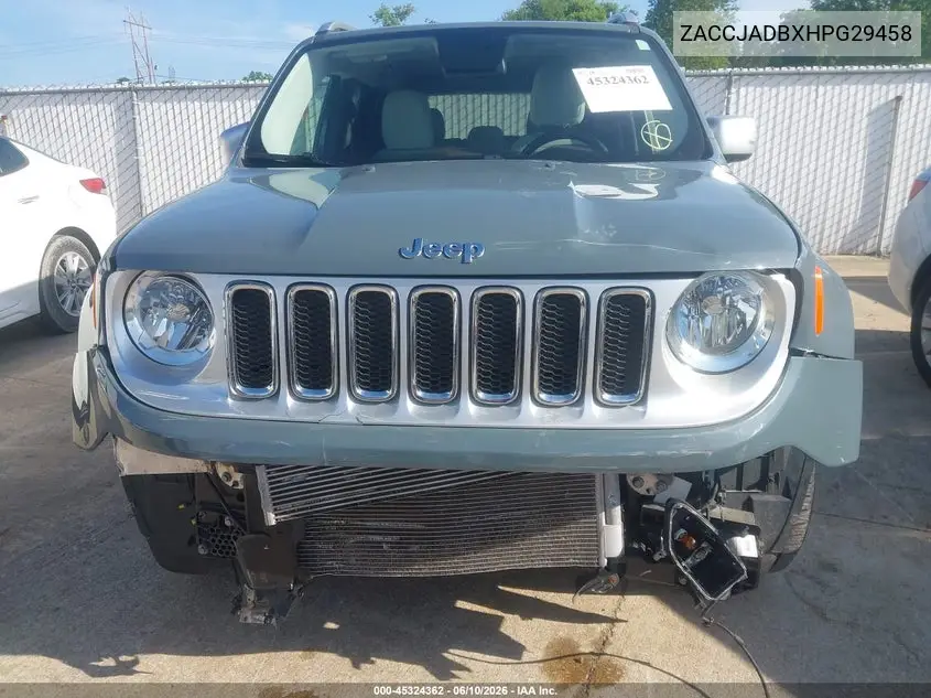 2017 Jeep Renegade Limited Fwd VIN: ZACCJADBXHPG29458 Lot: 45324362