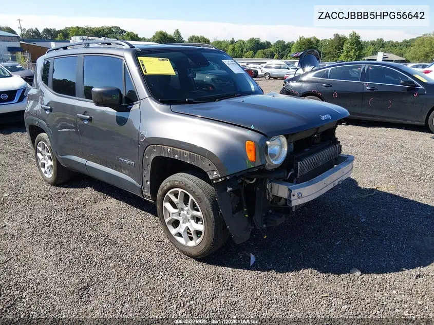 2017 Jeep Renegade Latitude 4X4 VIN: ZACCJBBB5HPG56642 Lot: 45375929