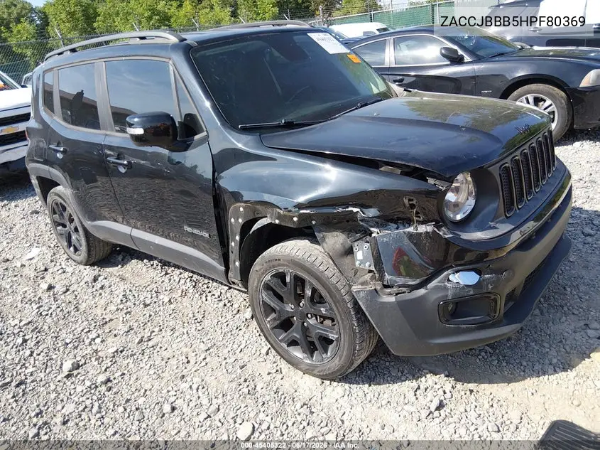 2017 Jeep Renegade Altitude 4X4 VIN: ZACCJBBB5HPF80369 Lot: 45405322