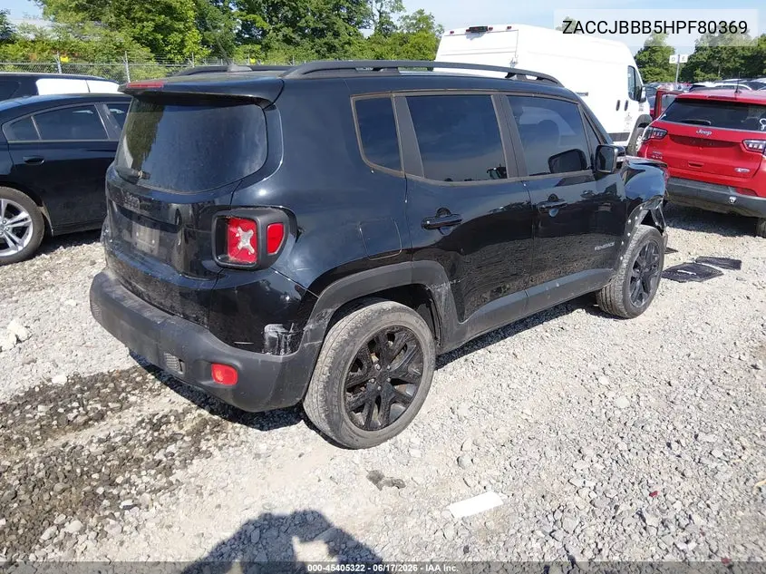 2017 Jeep Renegade Altitude 4X4 VIN: ZACCJBBB5HPF80369 Lot: 45405322