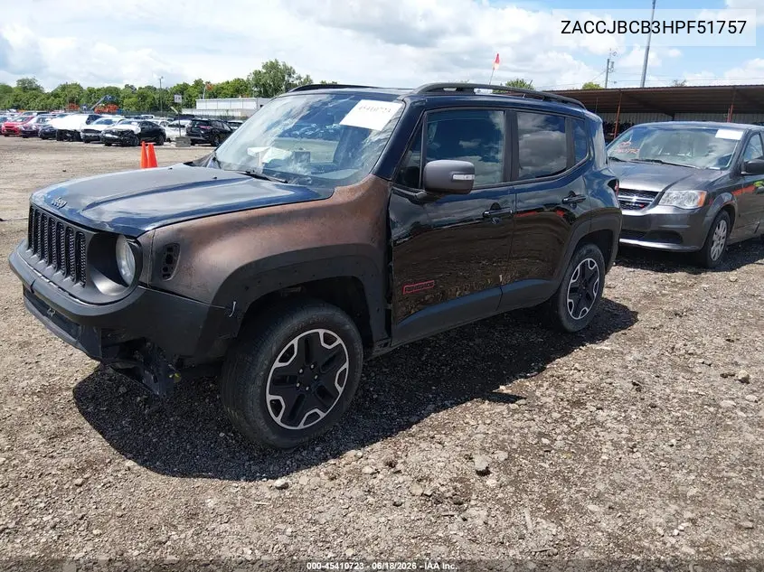 2017 Jeep Renegade Trailhawk 4X4 VIN: ZACCJBCB3HPF51757 Lot: 45410723