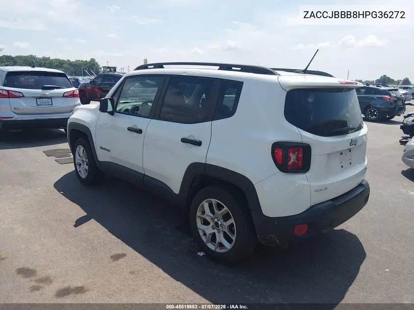 2017 Jeep Renegade Latitude 4X4 VIN: ZACCJBBB8HPG36272 Lot: 45519853