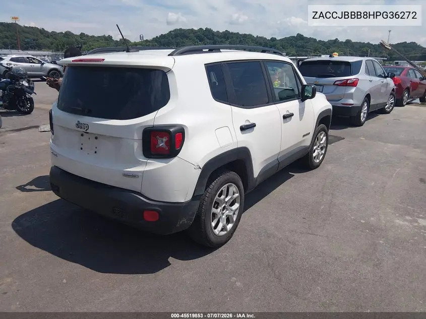 2017 Jeep Renegade Latitude 4X4 VIN: ZACCJBBB8HPG36272 Lot: 45519853