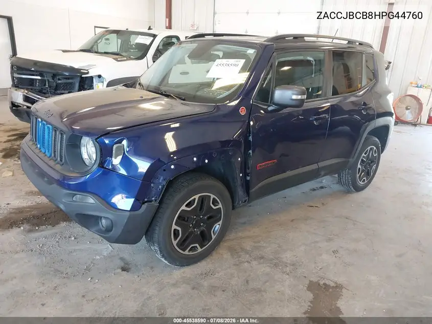 2017 Jeep Renegade Trailhawk VIN: ZACCJBCB8HPG44760 Lot: 45538590